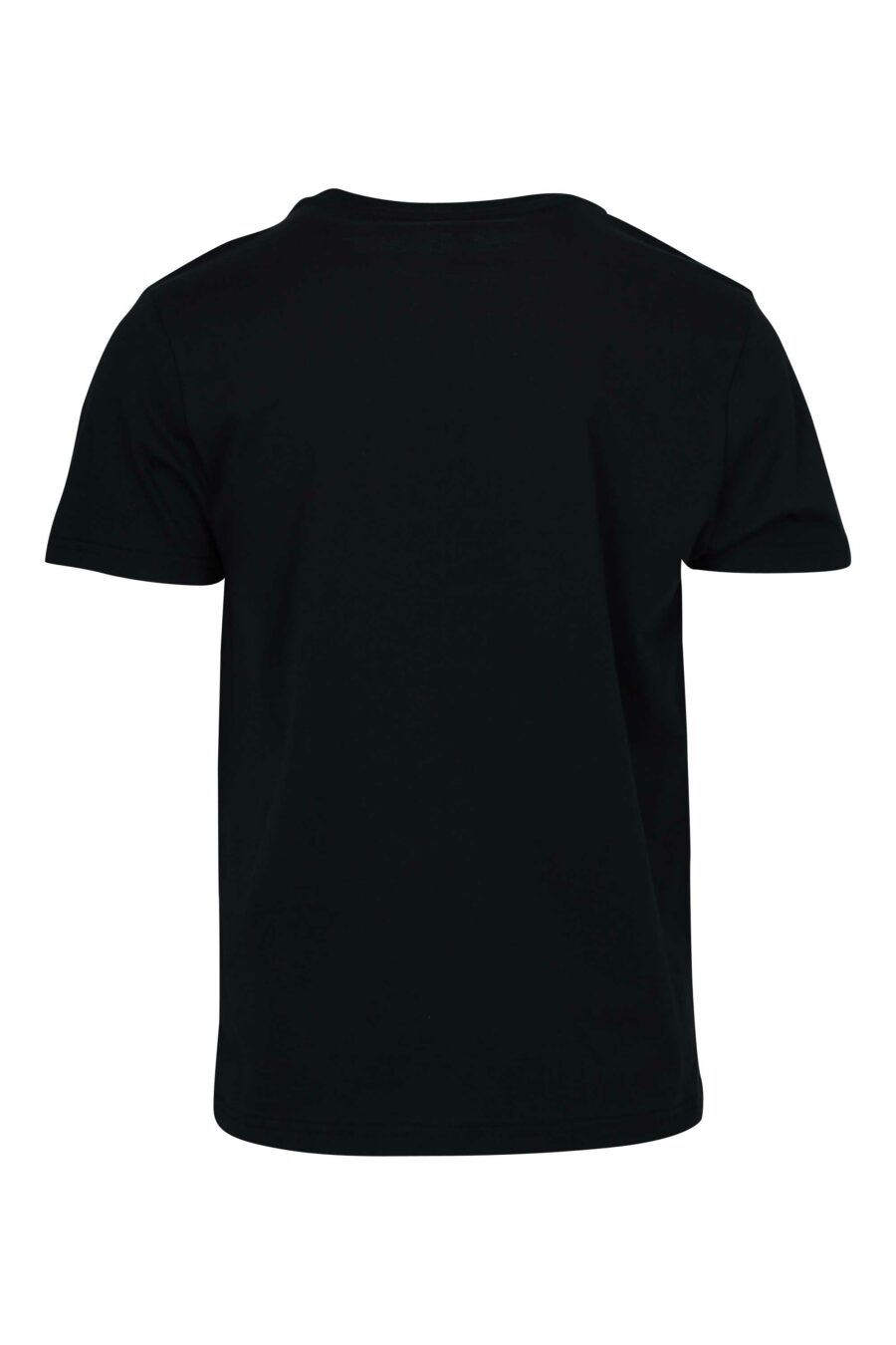 Camiseta negra con logo monocromático de goma en hombros - 667113671994 1