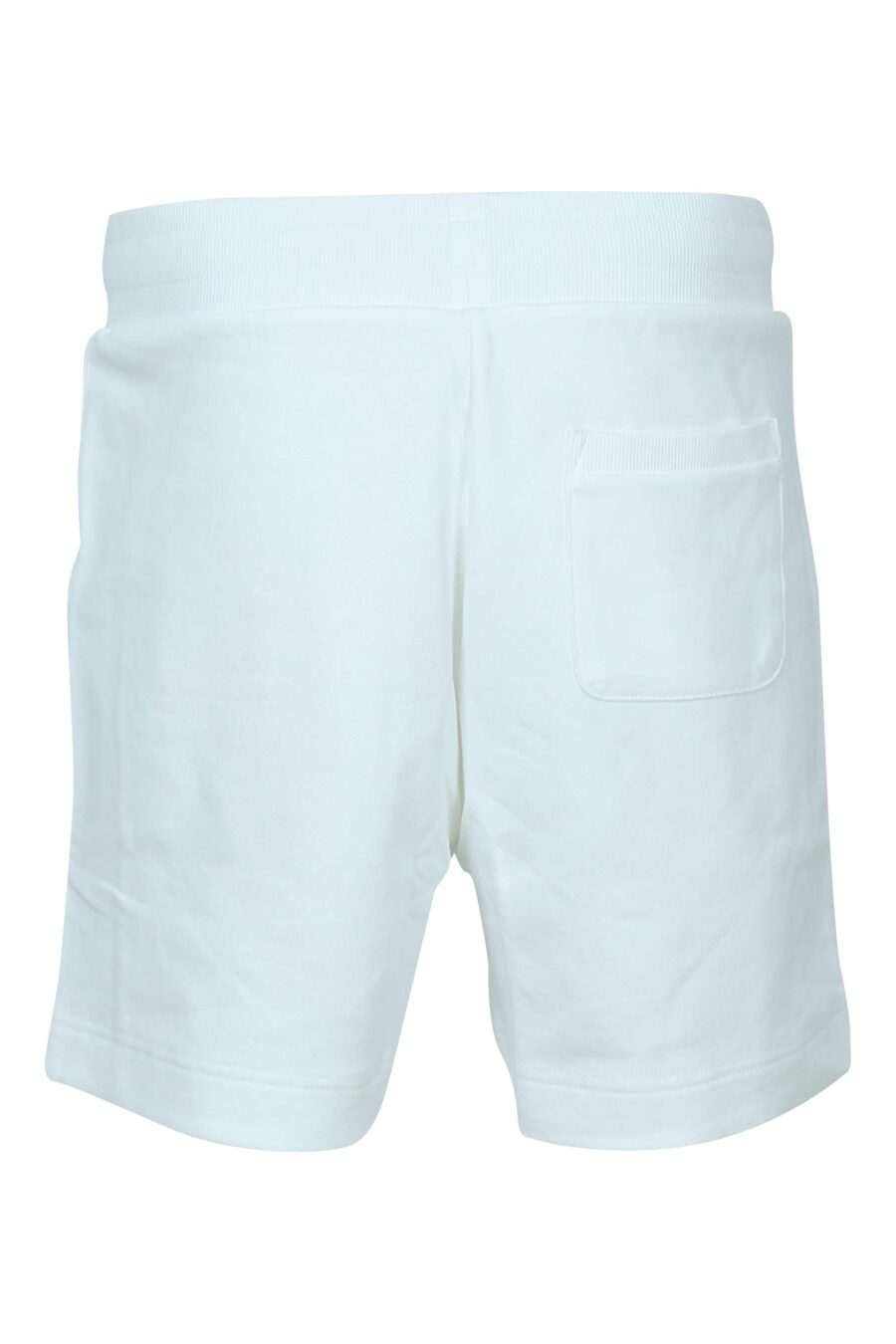 Pantalón de chándal blanco corto con logo monocromático de goma lateral - 667113684420 1
