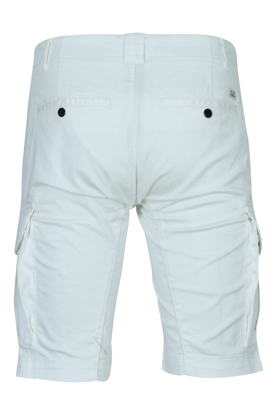 Pantalón corto blanco estilo cargo con minilogo lente - 7620943697735 1