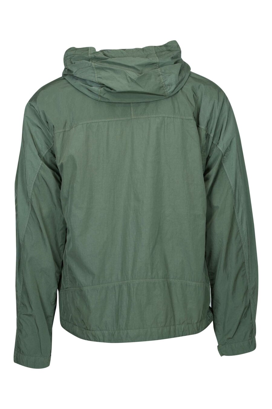 Taupe green jacket with hood and logo - 7620943713411 1