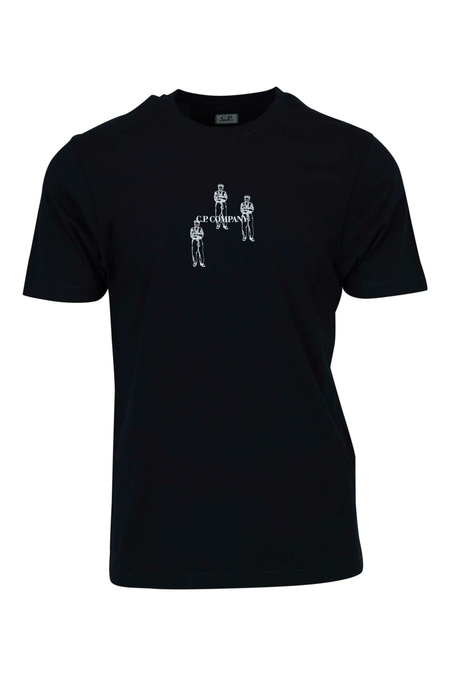 Dunkelblaues T-Shirt mit Minilogue "cp" mit zentrierten Matrosen - 7620943764710 2