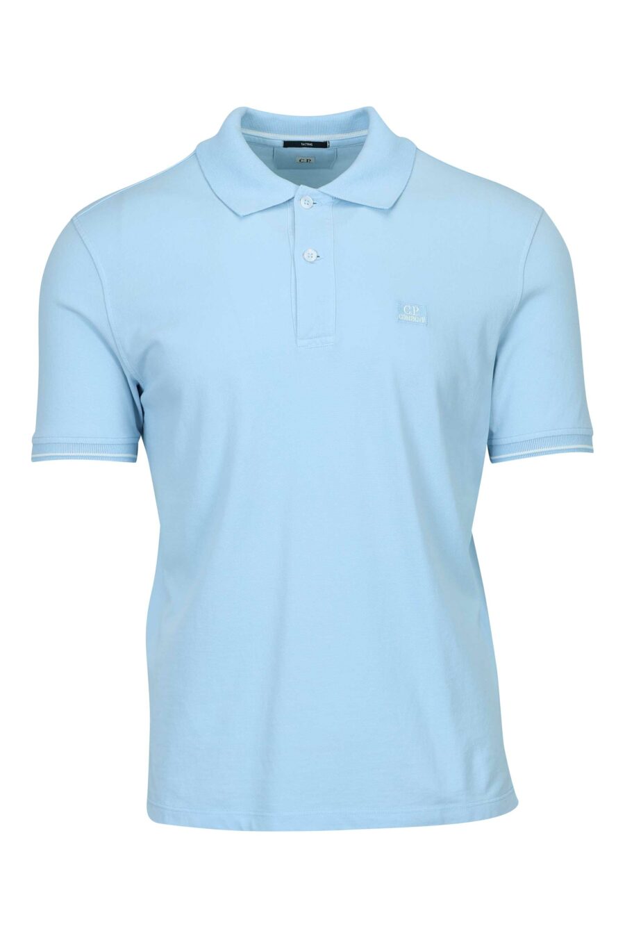 Light blue duotone polo shirt with mini logo patch "cp" - 7620943775136