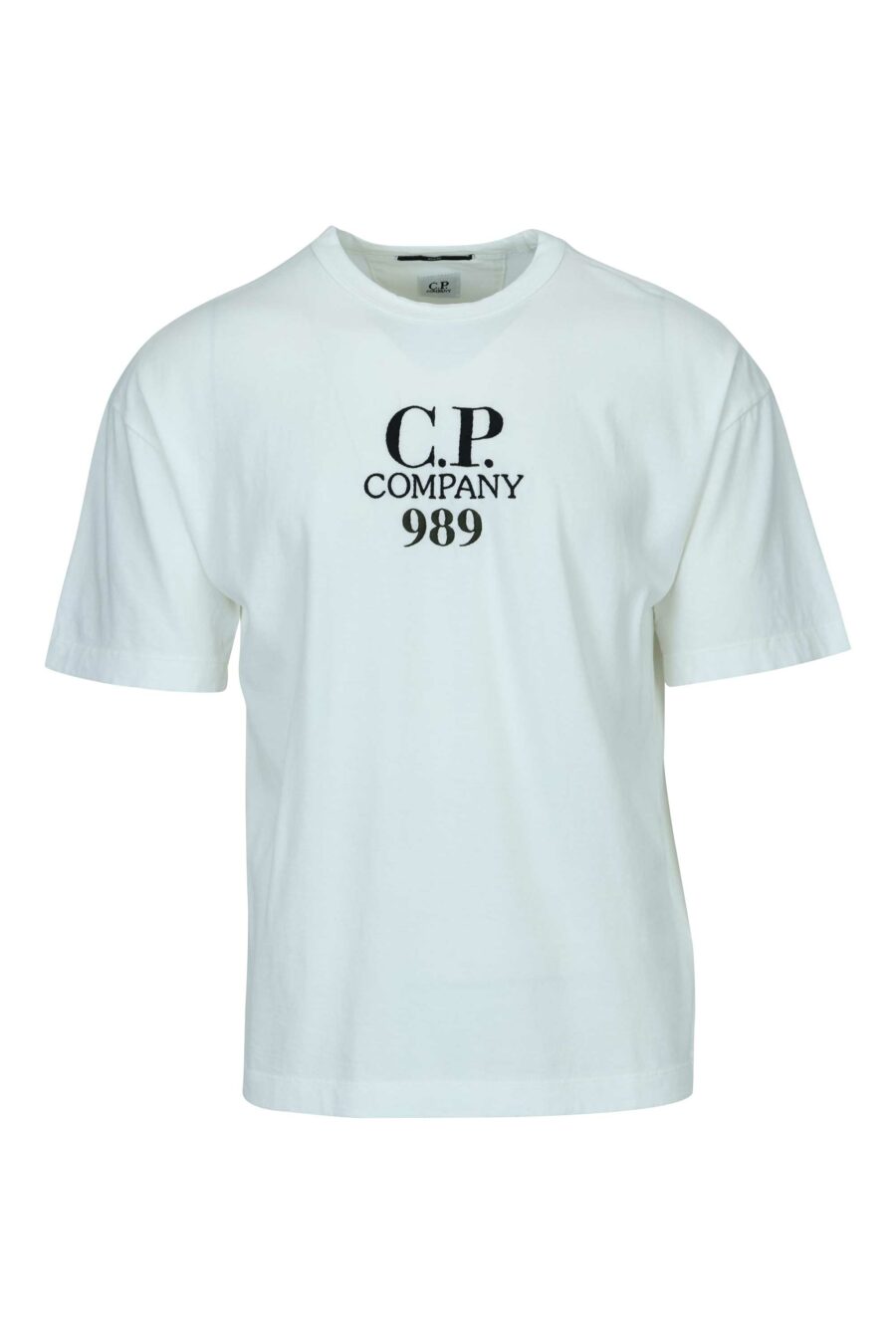 Weißes Oversize-T-Shirt mit Minilogue "cp 989" - 7620943818840