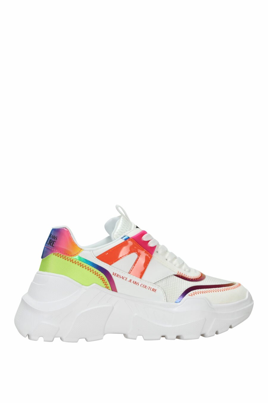 White multicoloured trainers with platform and logo - 8052019604870
