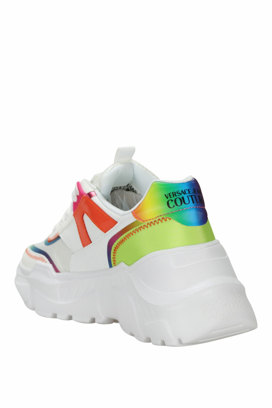 White multicoloured trainers with platform and logo - 8052019604870 3