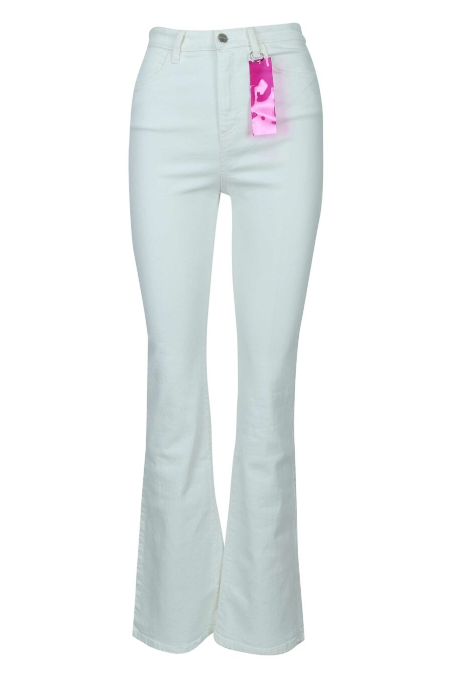 Pantalón blanco "Natie" con etiqueta fucsia - 8052691163405