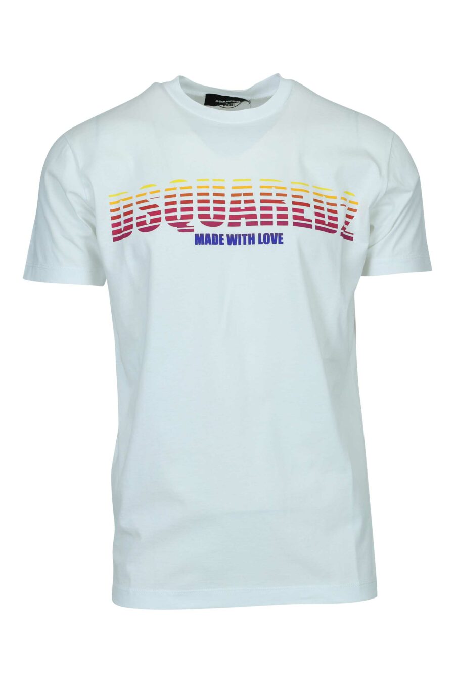 Camiseta blanca con maxilogo multicolor retro - 8054148447434 2