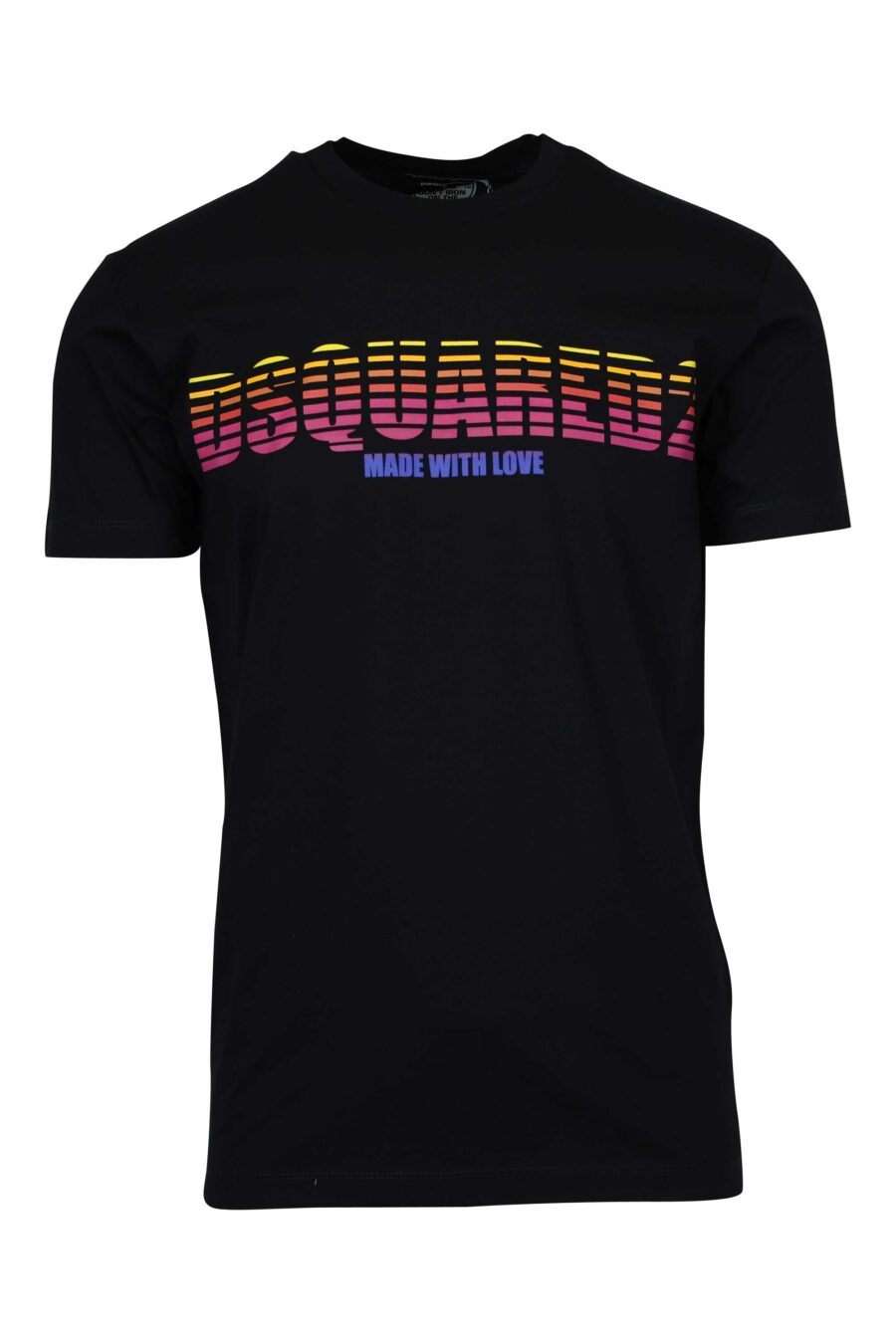 T-shirt preta com maxilogo retro multicolorido - 8054148447502