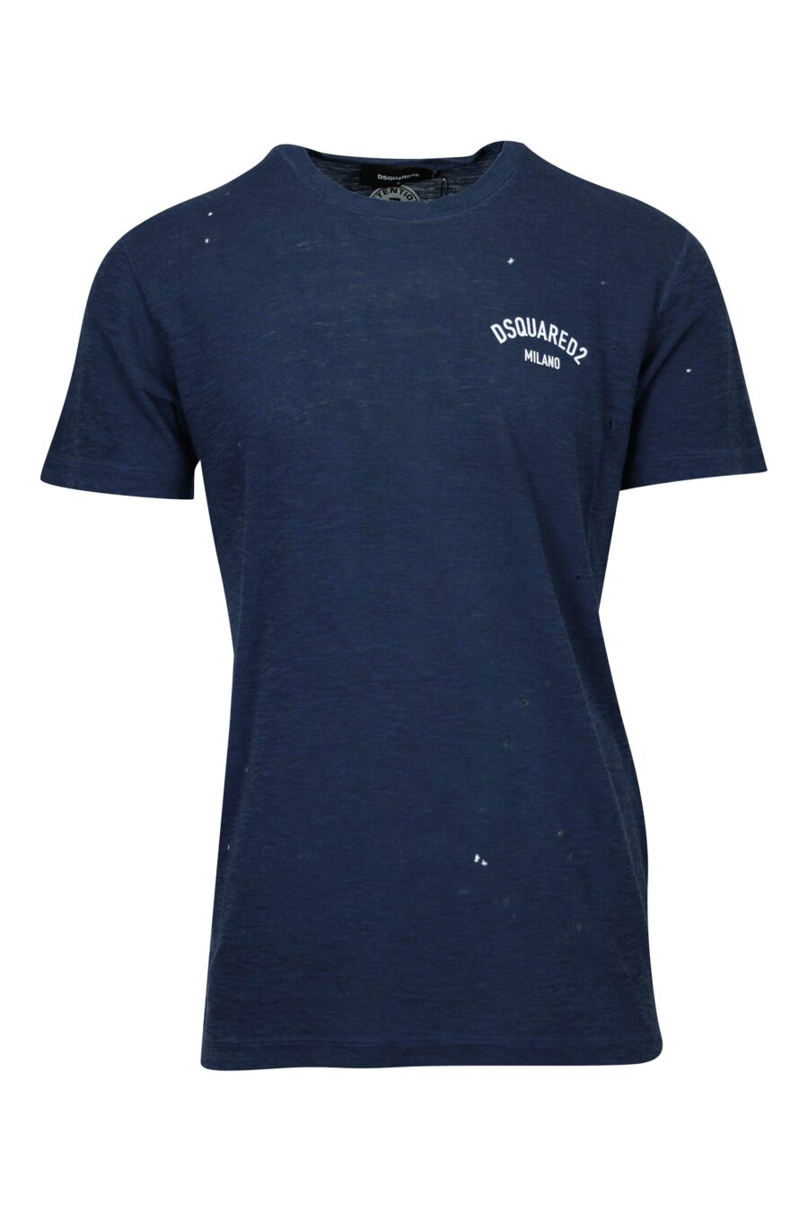Dunkelblaues T-Shirt mit Mini-Logo "milano" - 8054148453664