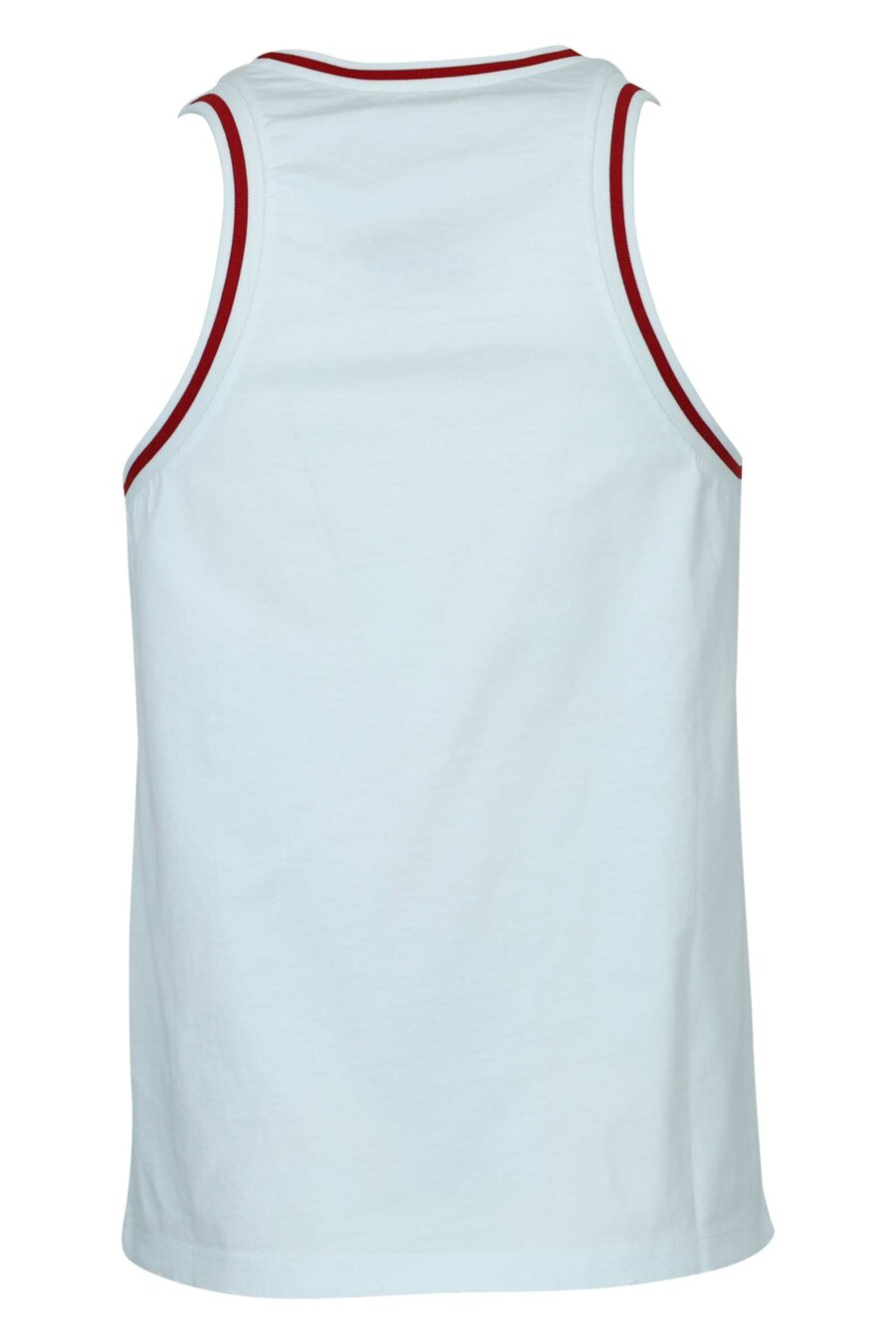 Weißes ärmelloses T-Shirt mit Mini-Logo und roten Details - 8054148505332 1