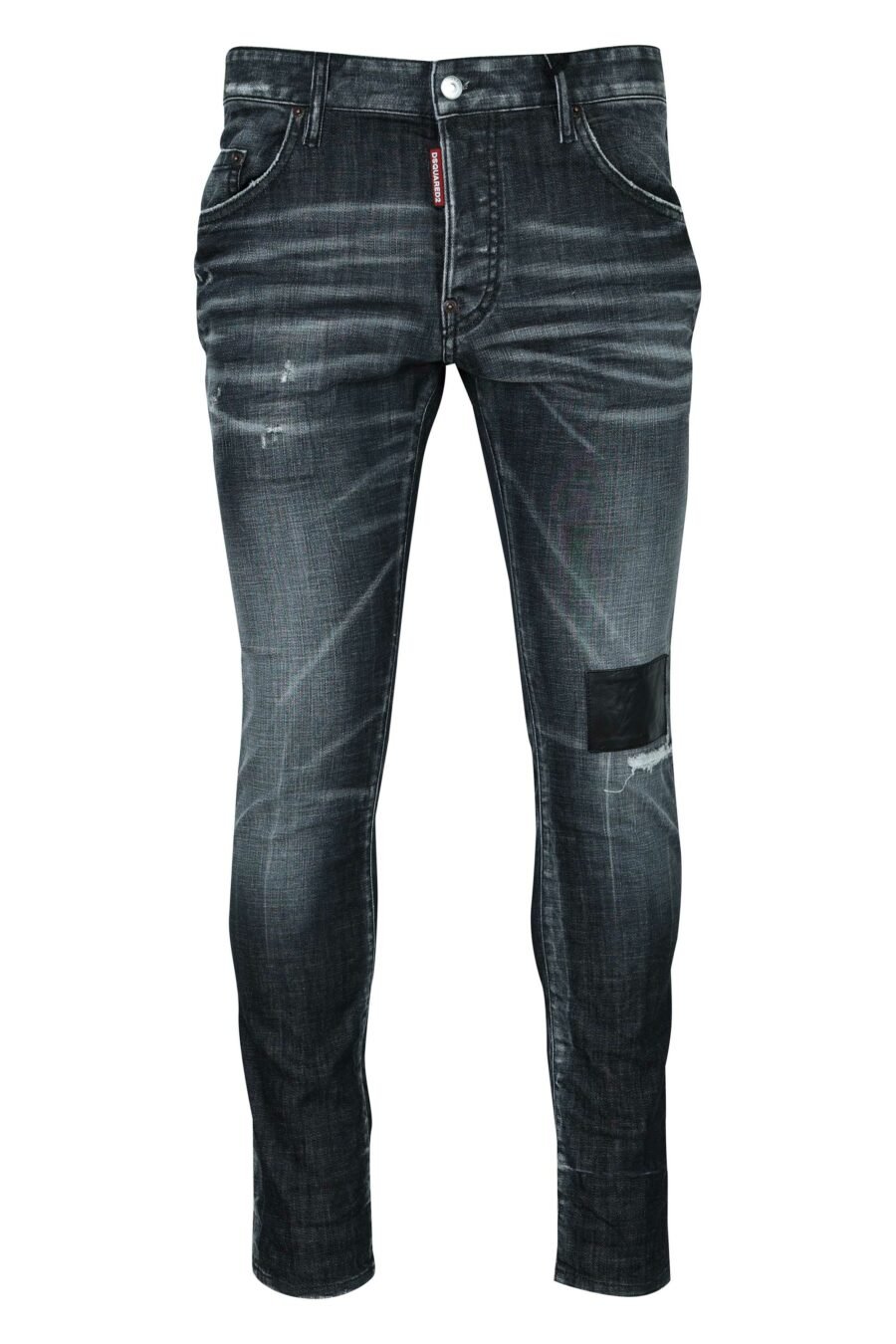 Jean noir "skater jean" avec patch et semi-usure - 8054148522018