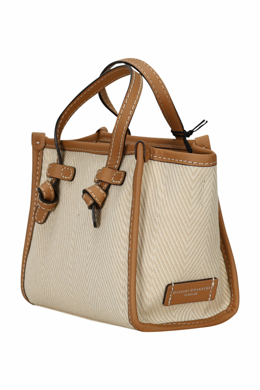 Mini-Shopper-Tasche "Miss Marcella" beige mit braunem und Minilogo - 8057145894386 1