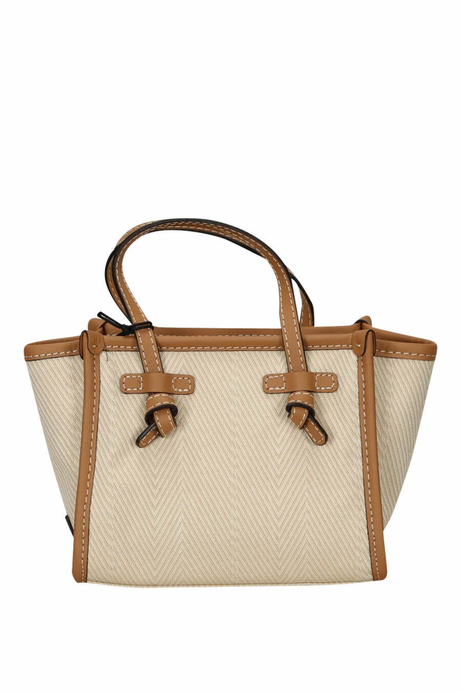 Mini-Shopper-Tasche "Miss Marcella" beige mit braunem und Minilogo - 8057145894386 2