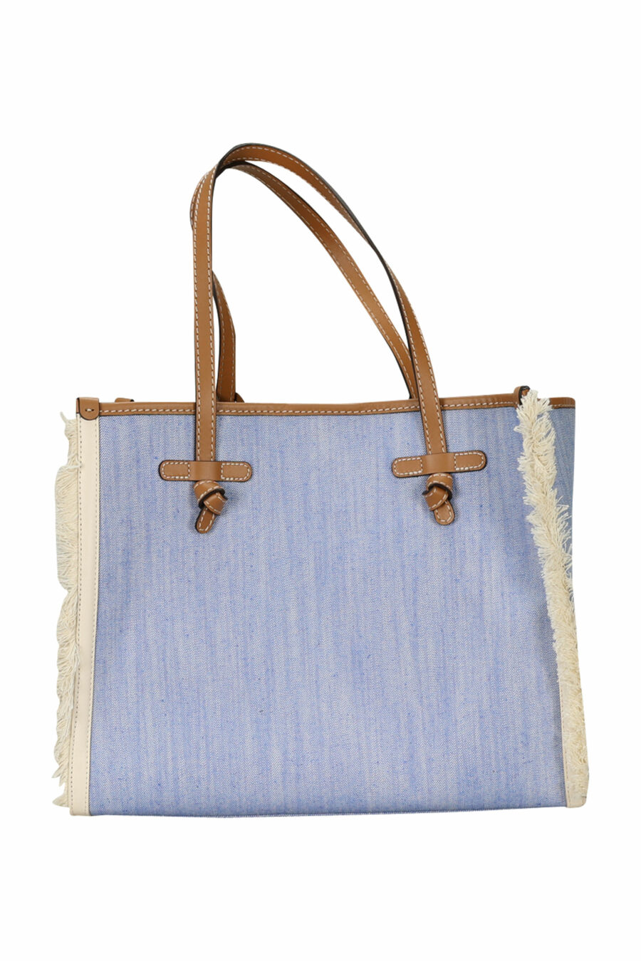 Shopper-Tasche "Marcella" mit blauen Fransen und Mini-Logo - 8057145899046
