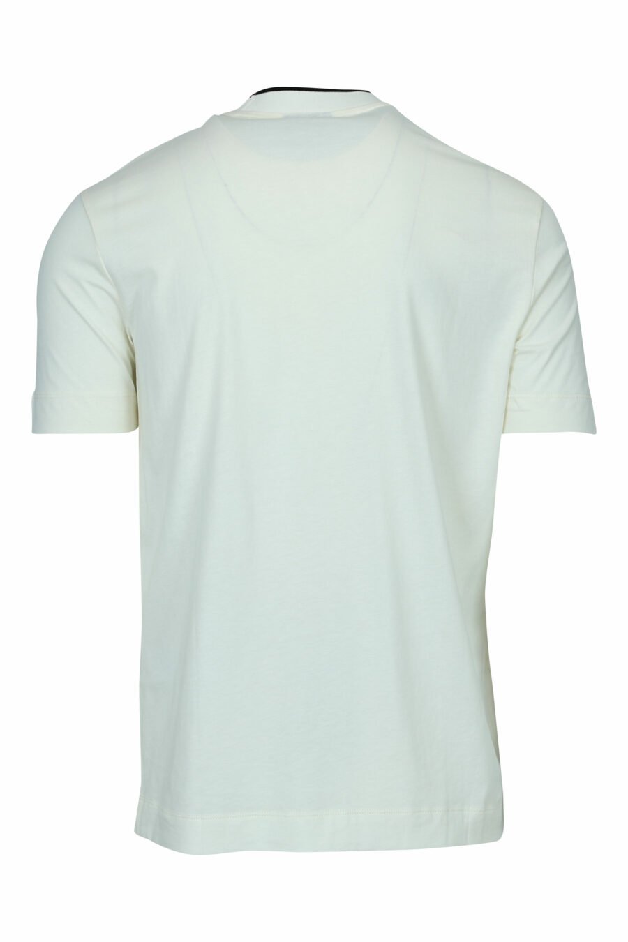 Cream-coloured T-shirt with centred "emporio" minilogo - 8057970991724 1
