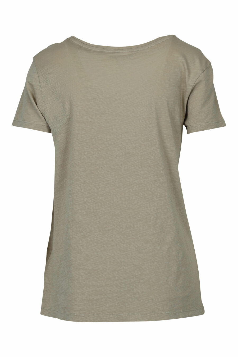 Beigefarbenes T-Shirt mit schwarzem Maxilogo-Text - 8058610686352 1