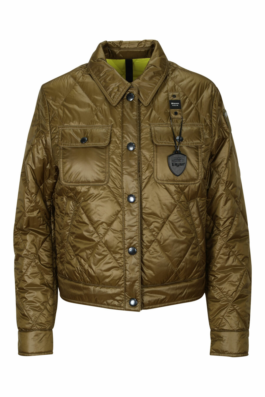 Green jacket with wavy lines and logo side patch - 8058610709860