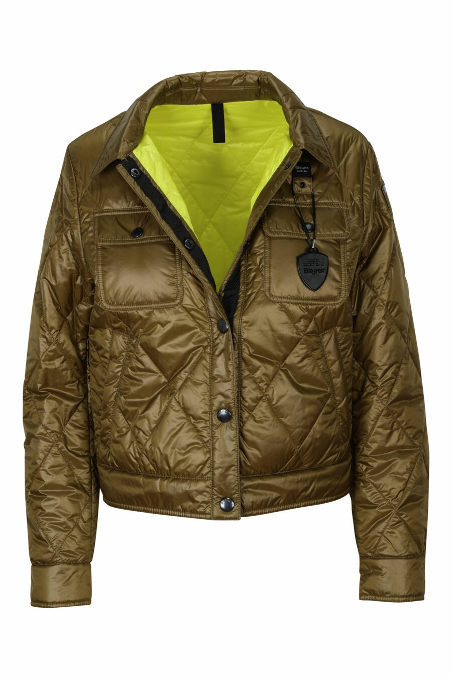 Green jacket with wavy lines and logo side patch - 8058610709860 1