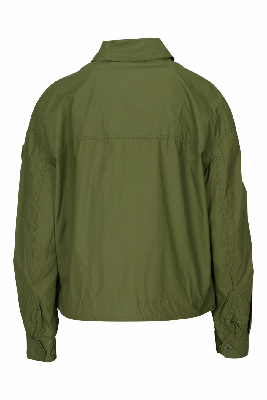 Chaqueta verde militar con bolsillos frontales y logo parche lateral - 8058610712600 2