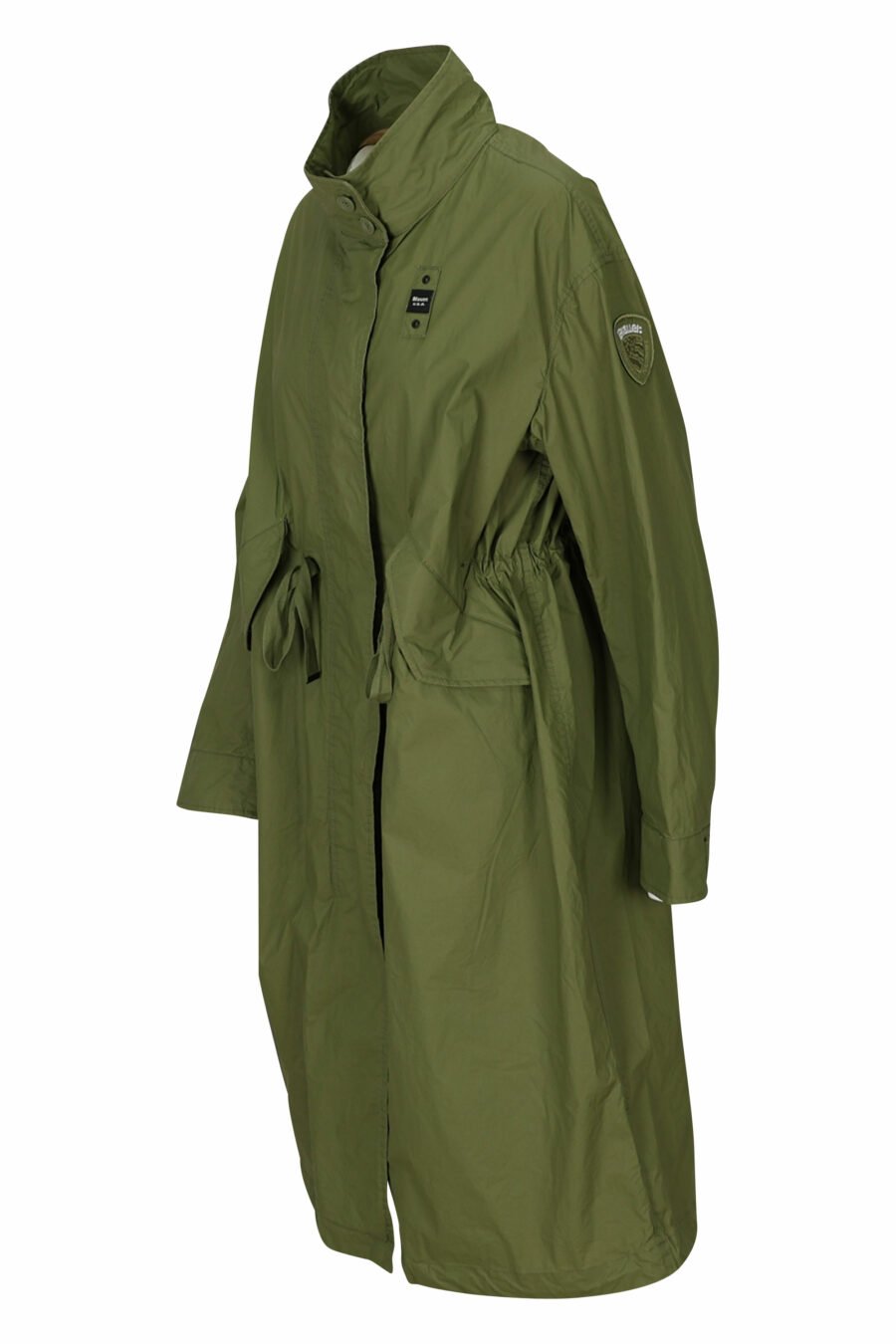 Military green waterproof trench coat with side logo - 8058610764999 1