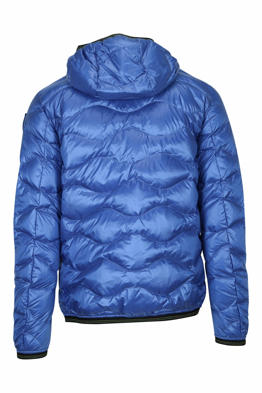 Blaue Jacke mit diagonalen Linien und Kapuze - 8058610797508 1