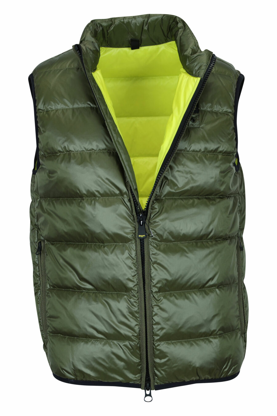 Military green waistcoat with straight lines and minilogue - 8058610797980