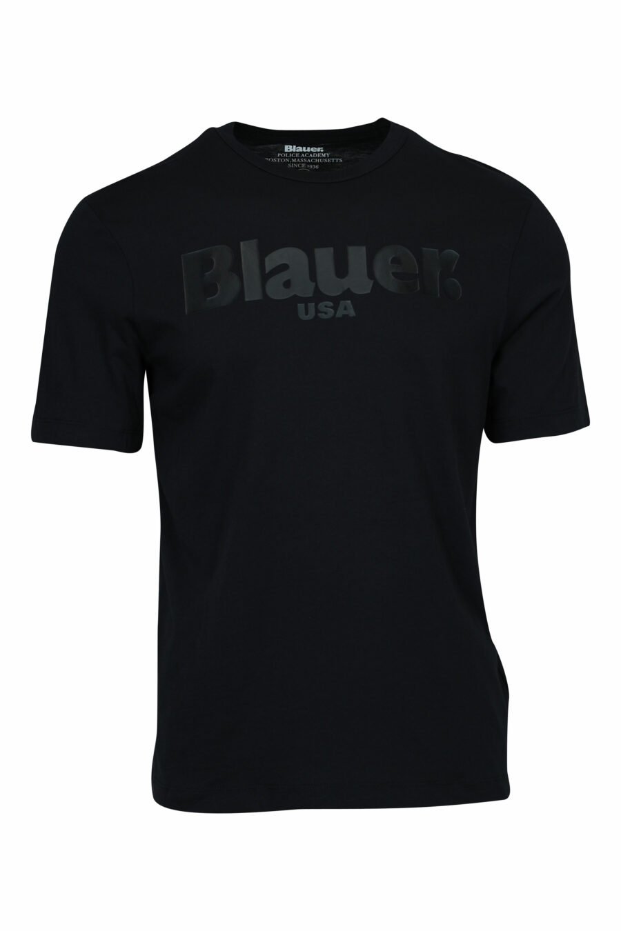Schwarzes T-Shirt mit monochromem Maxi-Logo in der Mitte - 8058610799021