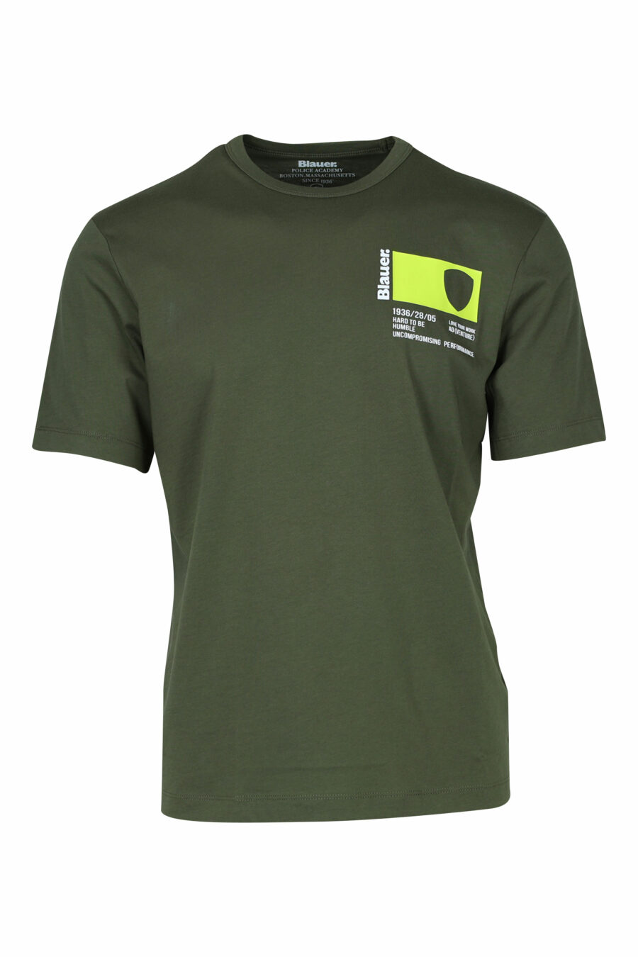 T-shirt vert militaire avec pochette imprimée mini logo - 8058610799816