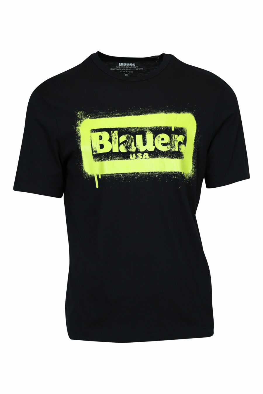 Black T-shirt with "spray" square logo - 8058610800086