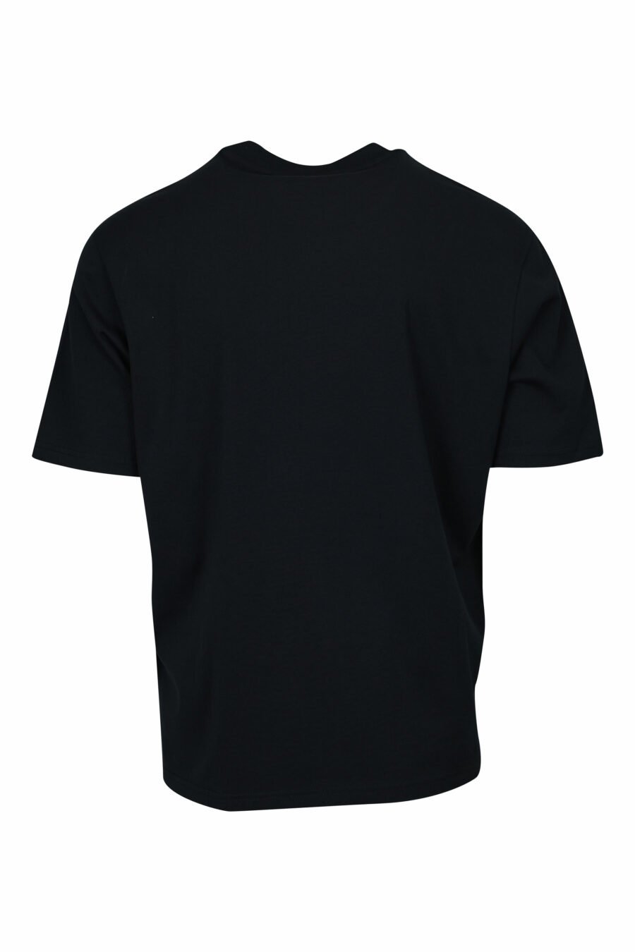 T-shirt noir avec imprimé feuilles et maxilogo "emporio" - 8058947296163 1
