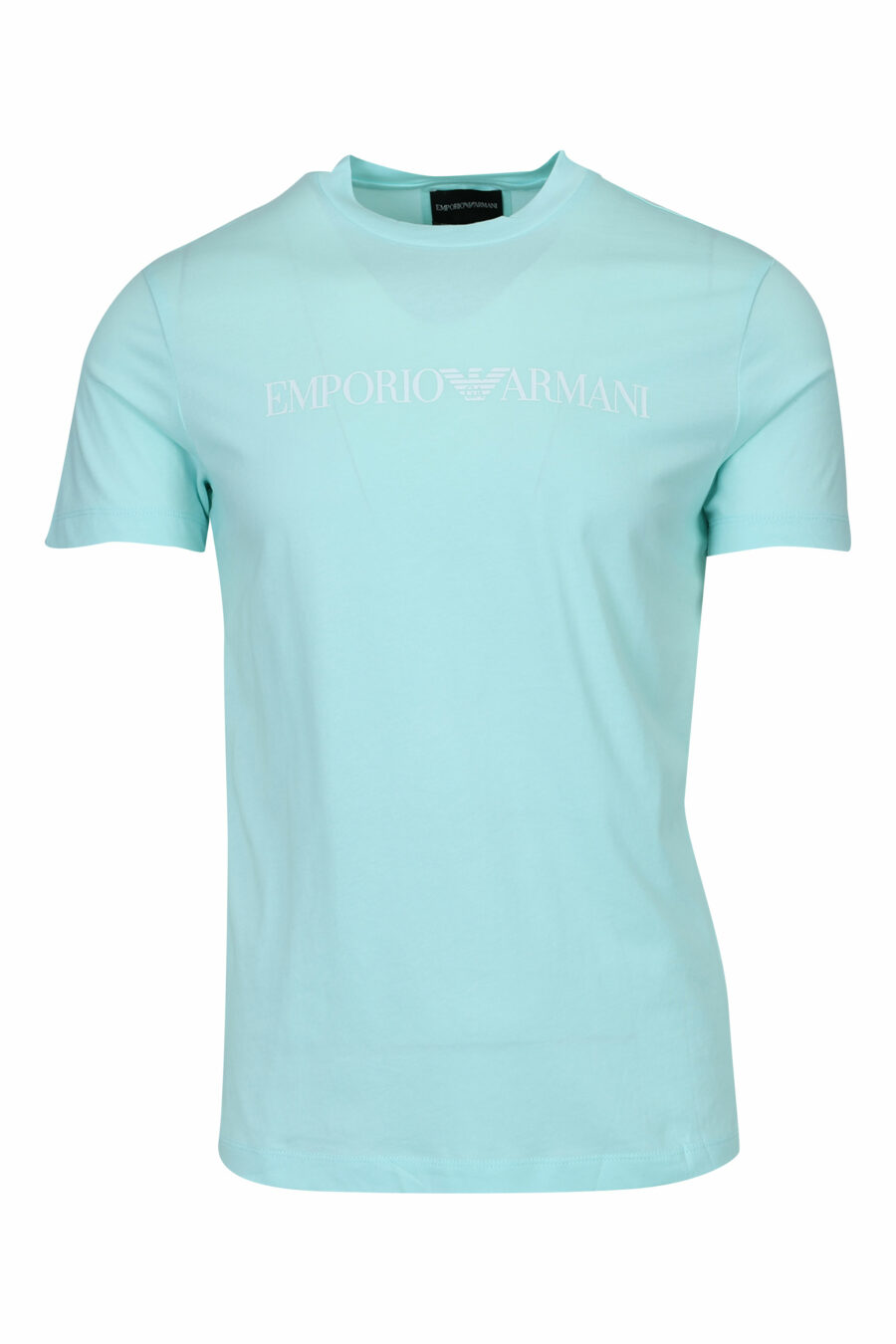 Sky blue T-shirt with "emporio" maxilogo - 8058997257701