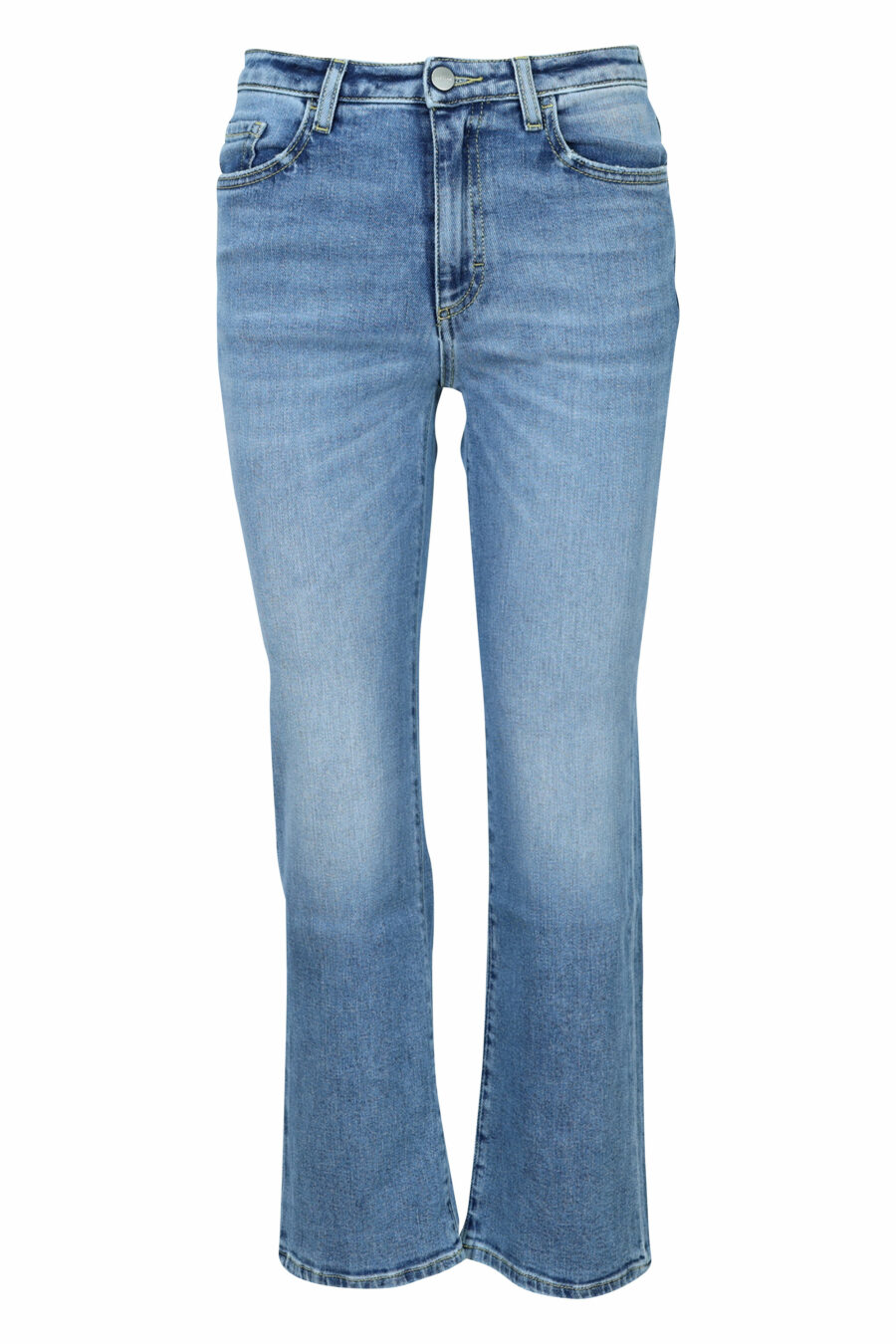 Blau gewaschene "Pam" Jeans mit weitem Stiefel - 8059772788069