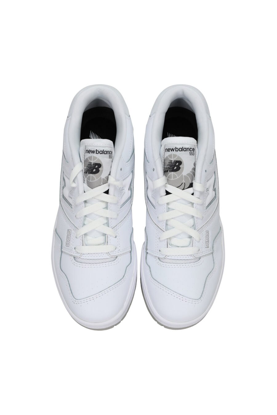 Zapatillas blancas mix con gris "550" y logo "N" blanco - 194768756931 4