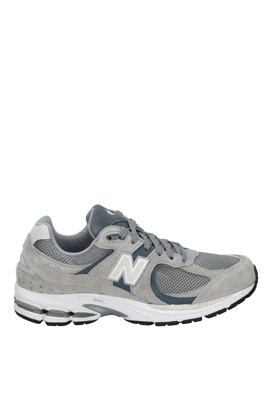Zapatillas grises mix con negro "2002R" y logo "N" blanco - 196432152469