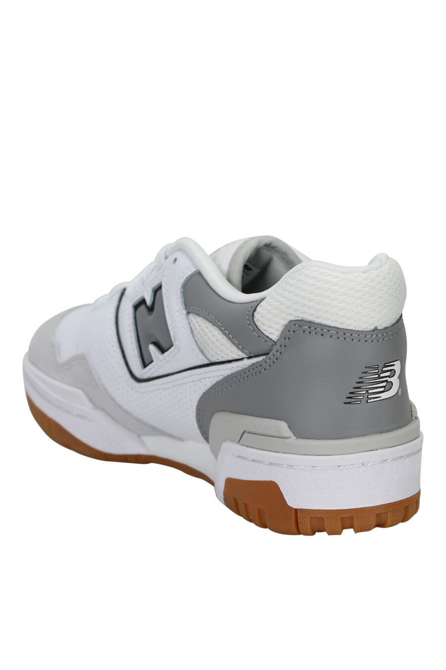 Zapatillas blancas con gris y suela marrón "550" con logo "N" gris - 197375689111 3