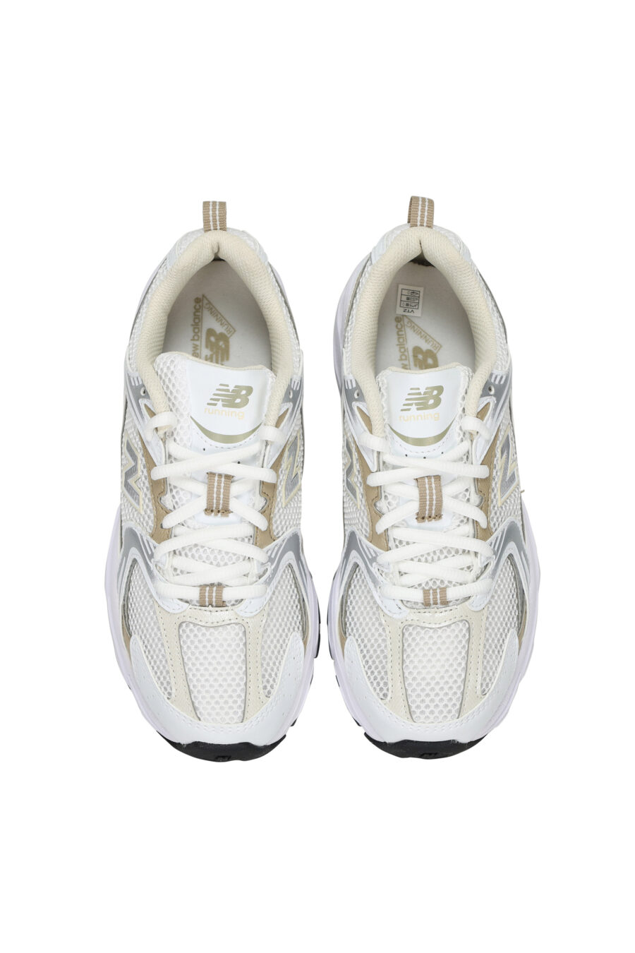 Zapatillas blancas con detalles dorados "530" y logo "N" blanco - 197375712635 4