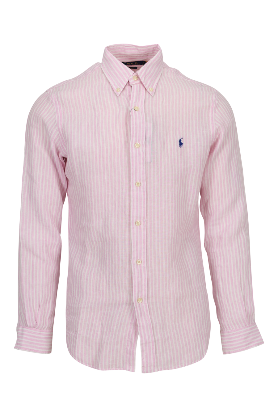 Camisa rosa con lineas blancas y logo "polo" - 3616534011084