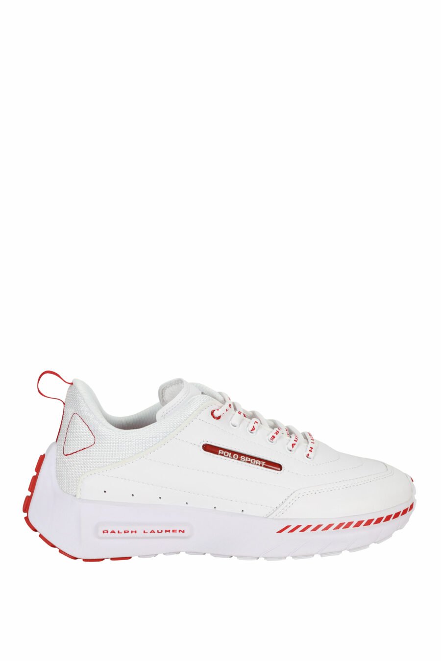 White trainers with mini-logo and red details - 3616535649279