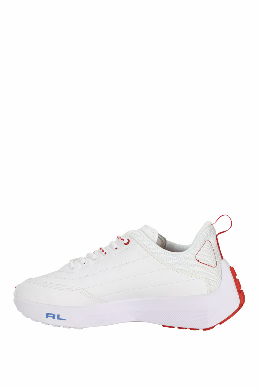 White trainers with mini-logo and red details - 3616535649279 2