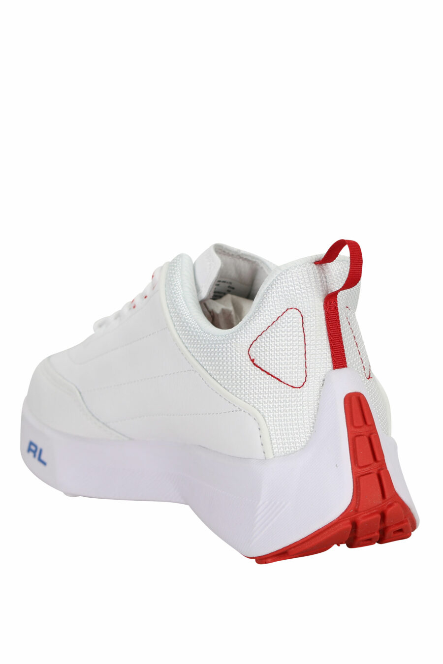 Baskets blanches avec mini-logo et détails rouges - 3616535649279 3