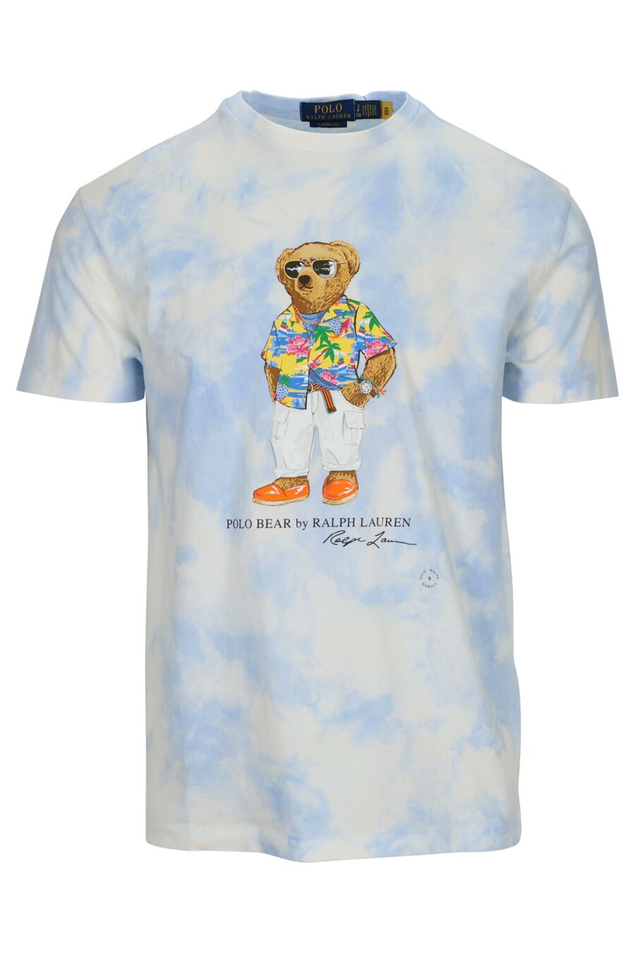 Blue T-shirt with beach polo bear logo - 3616536307666