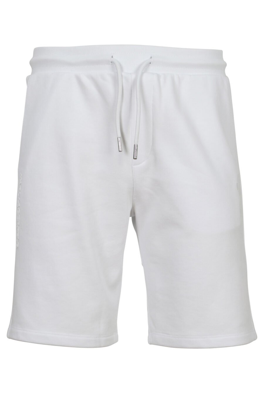 Pantalón de chándal corto blanco con minilogo azul en goma - 4062226782234