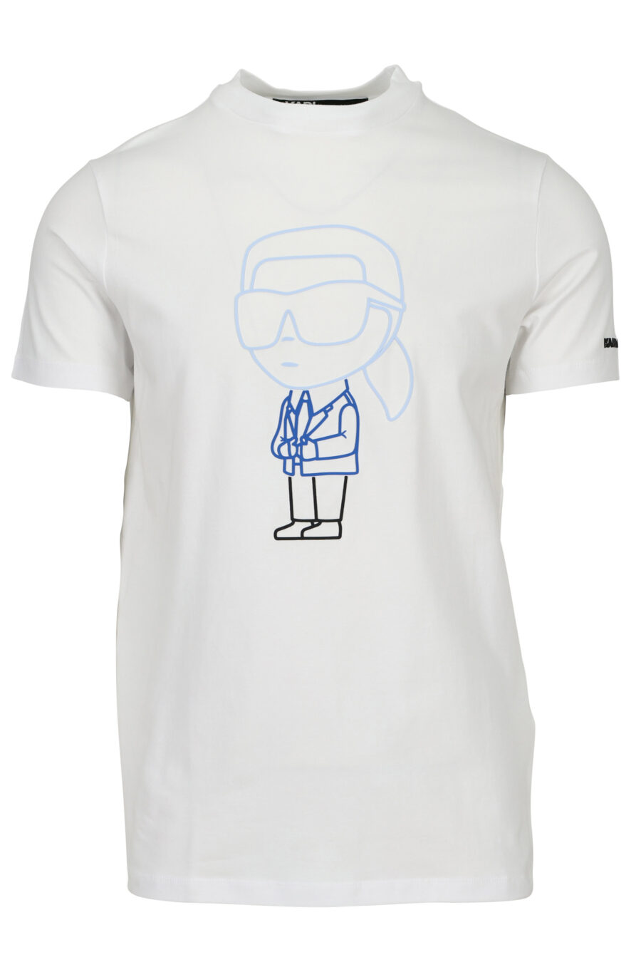 Camiseta blanca con maxilogo en goma "karl" en azul - 4062226788779