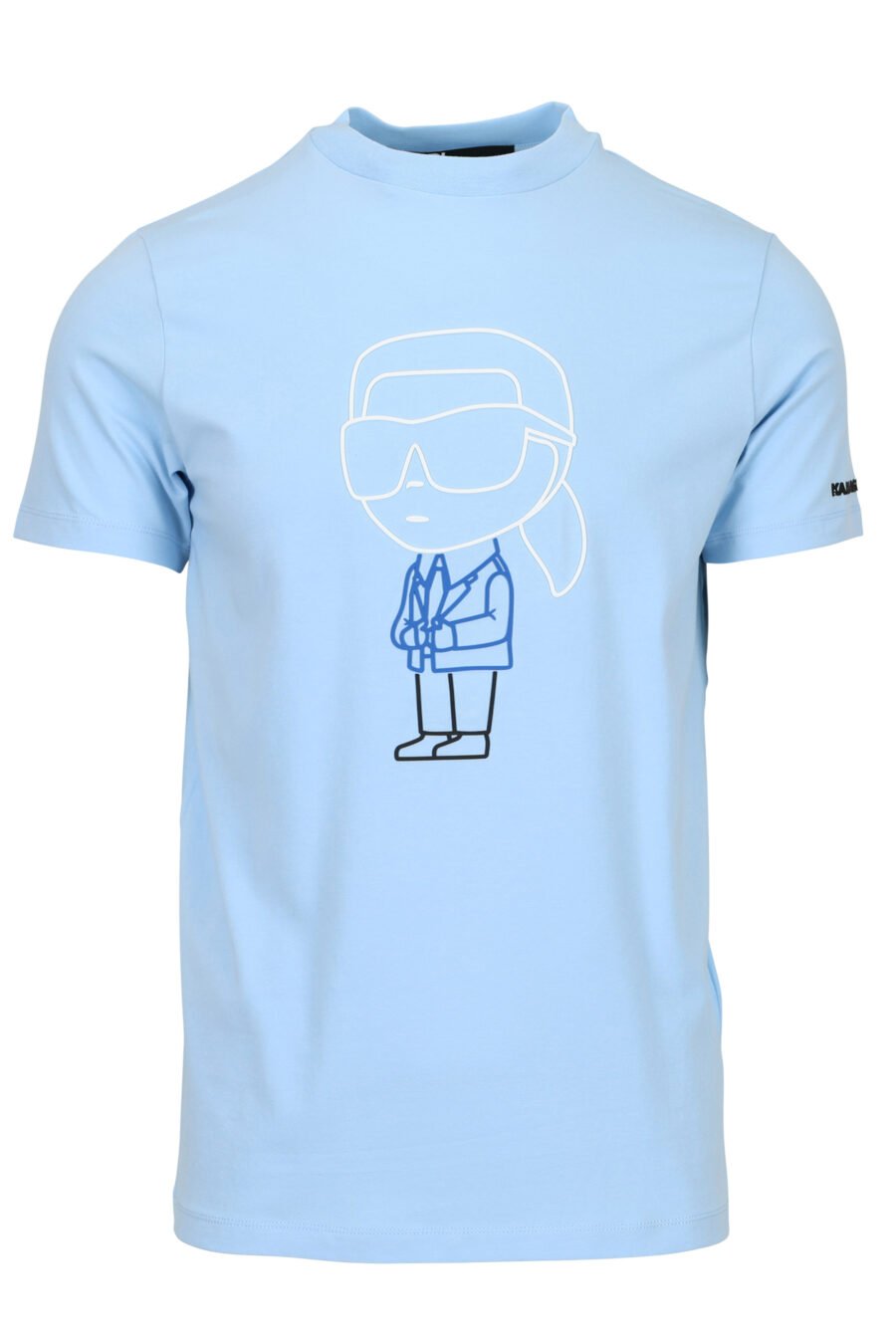 Camiseta azul claro con maxilogo en goma "karl" en azul - 4062226788847