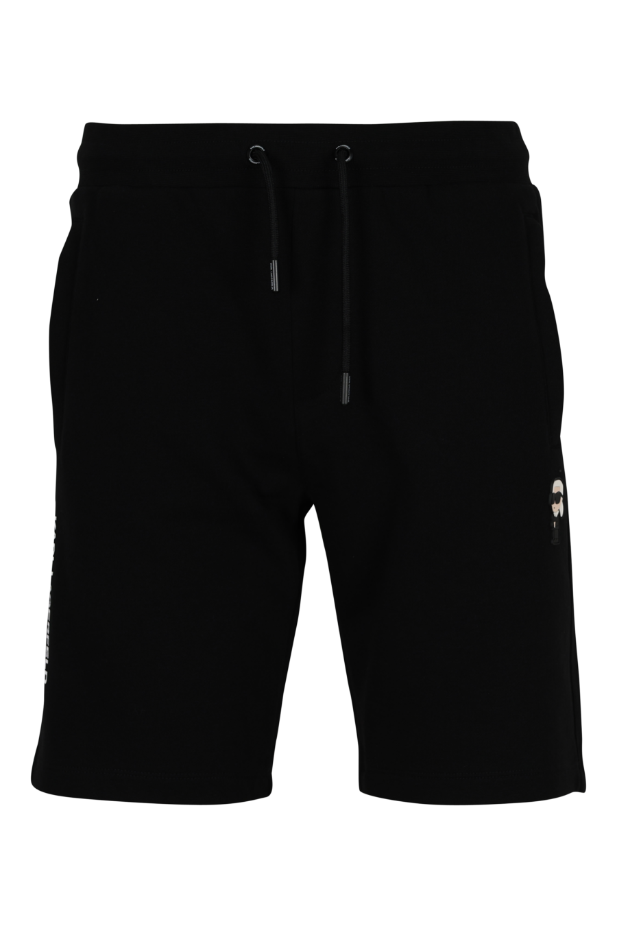 Pantalón de chándal negro midi con minilogo "karl" en goma - 4062226933087