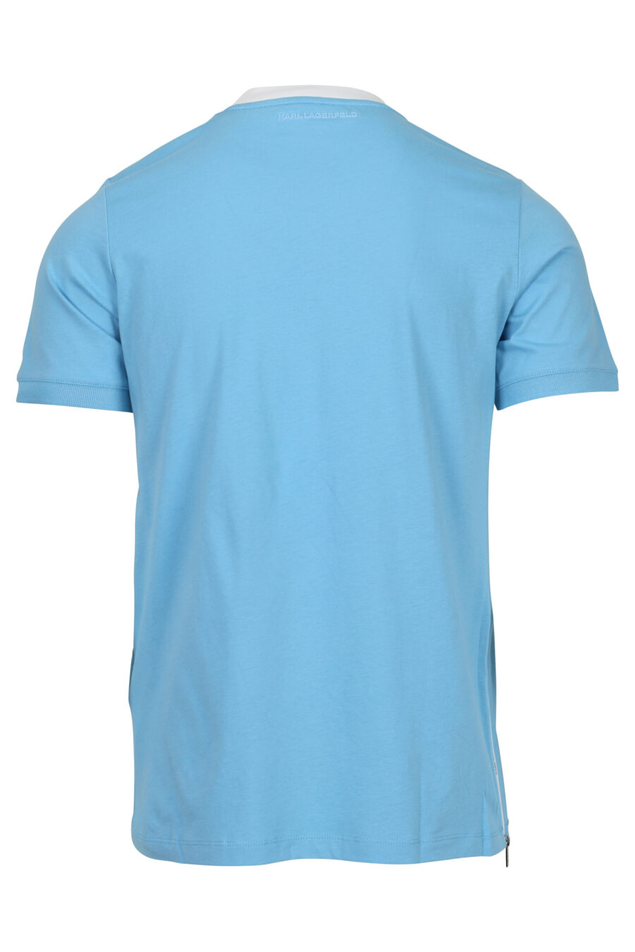 Camiseta azul claro con cuello blanco y minilogo "karl" - 4062226955751 1
