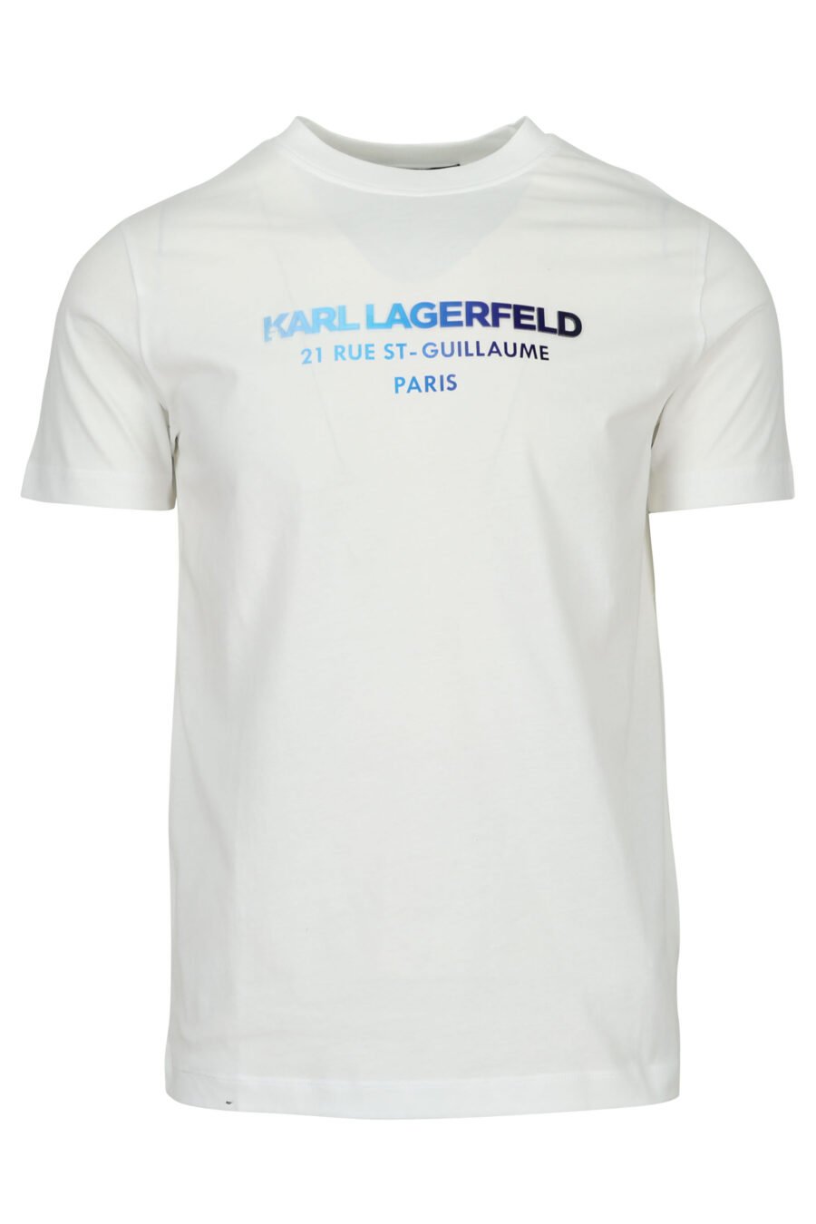 Camiseta blanca con maxilogo "rue st guillaume" en degradé - 4062226962360