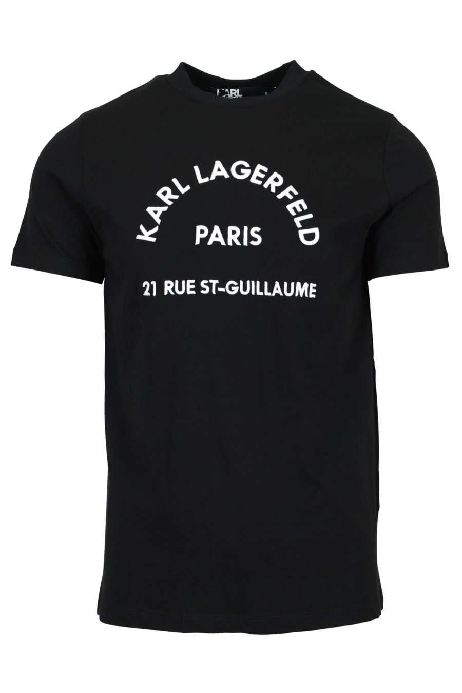 Camiseta negra con maxilogo "rue st guillaume" en relieve - 4062226963701
