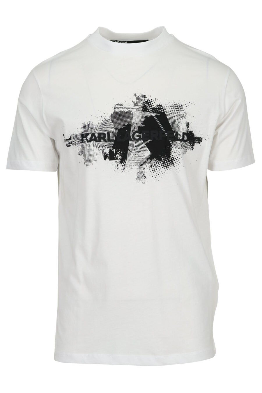 Camiseta blanca con logo en mancha negra - 4062226964739