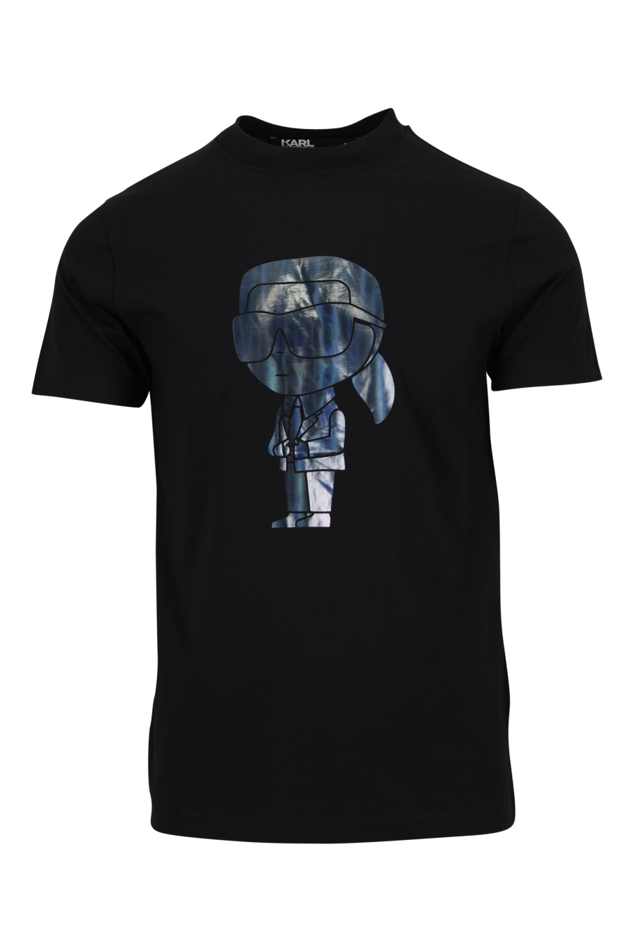 Camiseta negra con maxilogo "karl" en degradé - 4062226967136